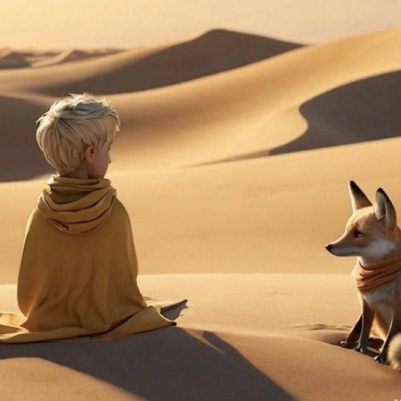 berniukas mažasis princas sėdi